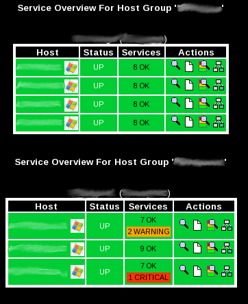 Nagios nagMobile frontend screenshot